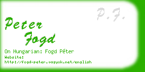 peter fogd business card