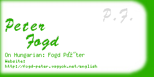 peter fogd business card